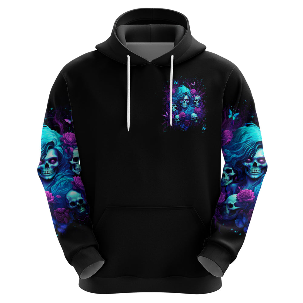 Rose Skull Hoodie I'm Never Alone My Demon Are With Me 24 7 DT01 Rose Skull Hoodie I'm Never Alone My Demon Are With Me 24 7 DT01