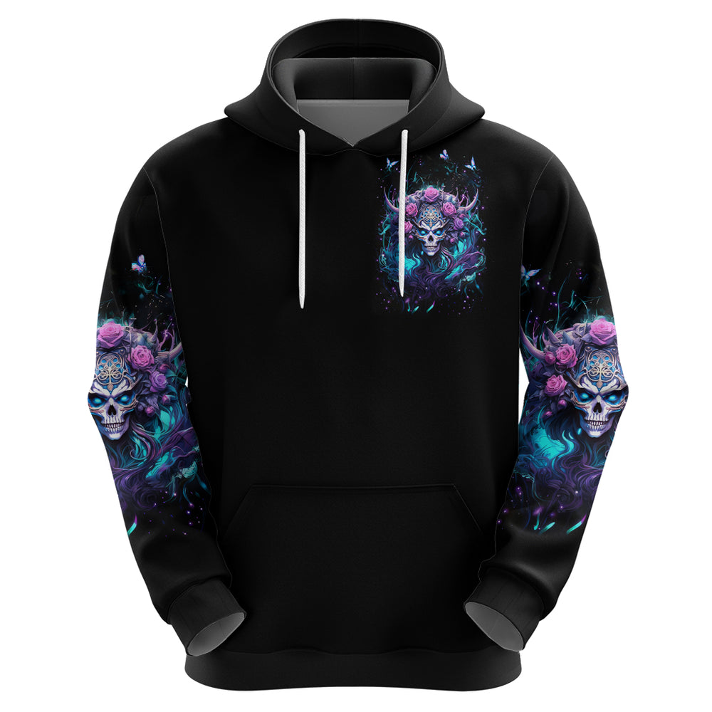 Rose Skull Hoodie I'm Never Alone My Demons Are With Me 24 7 DT01 Rose Skull Hoodie I'm Never Alone My Demons Are With Me 24 7 DT01