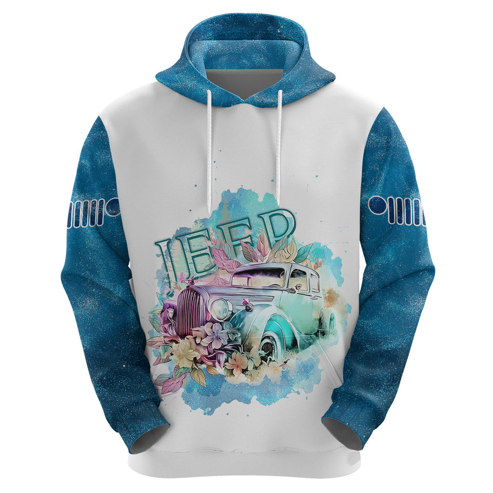 Blue Jeep Galaxy Hoodie Not All Those Who Wander Are Lost Blue Jeep Galaxy Hoodie Not All Those Who Wander Are Lost