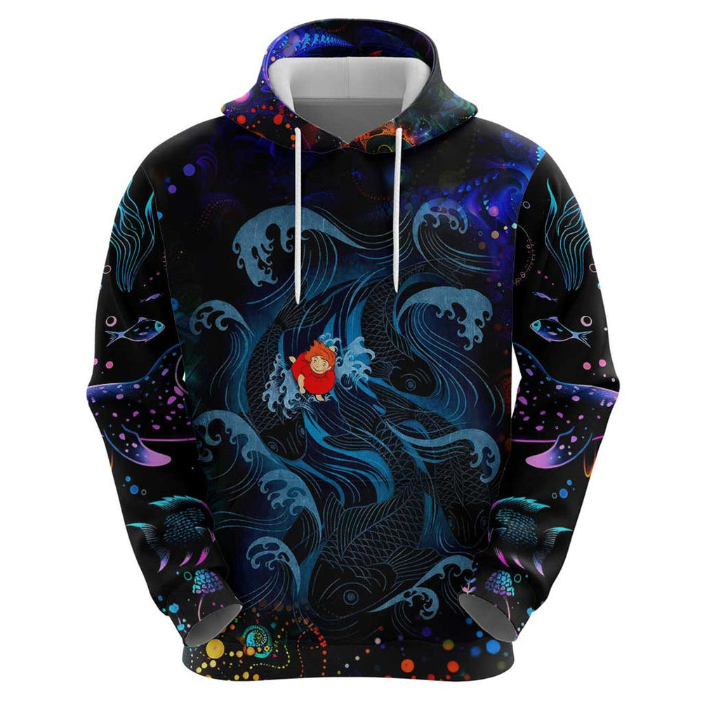 Sea Creatures Ponyo Studio Ghibli Hoodie Trippy Style Sea Creatures Ponyo Studio Ghibli Hoodie Trippy Style