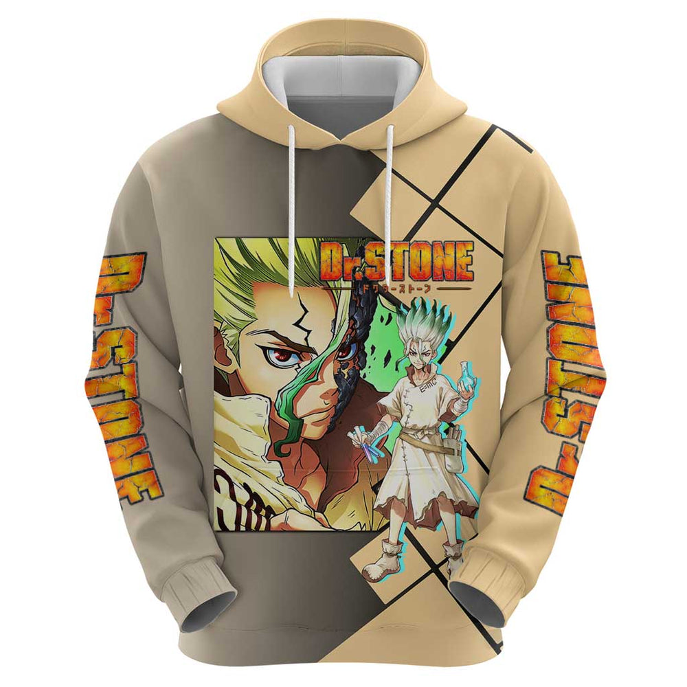 Senku Ishigami Dr. Stone Hoodie with Science Experiment Pose and Innovative Genius Design Senku Ishigami Dr. Stone Hoodie with Science Experiment Pose and Innovative Genius Design