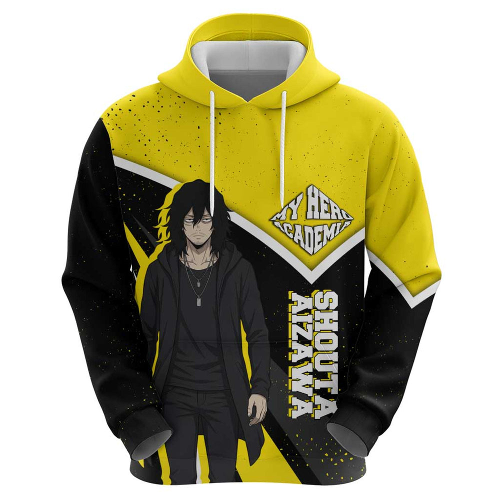 Shouta Aizawa My Hero Academia Hoodie Anime Grunge Splatter Graphic Style Shouta Aizawa My Hero Academia Hoodie Anime Grunge Splatter Graphic Style
