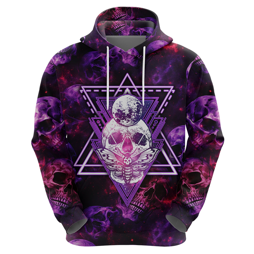 Skull and Moth Hoodie Fantasy Cosmic Abstract - Grunge Purple Art Skull and Moth Hoodie Fantasy Cosmic Abstract - Grunge Purple Art