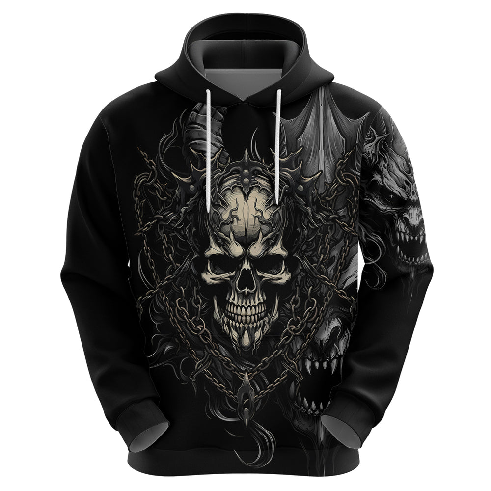 Skull Demon Fantasy Hoodie Time To Unleash A Litte Hell Skull Demon Fantasy Hoodie Time To Unleash A Litte Hell