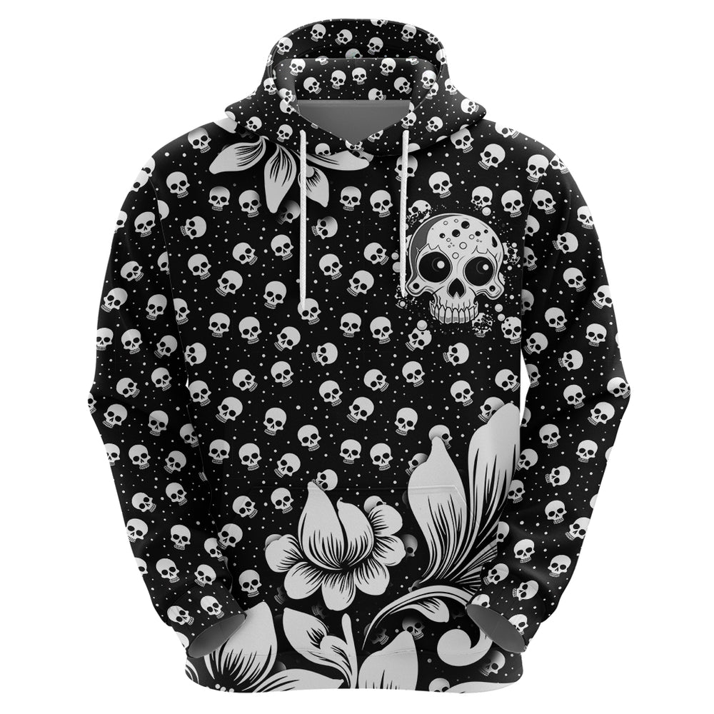 Skull Hoodie Cute Skull Fun and Floral Skull Hoodie Cute Skull Fun and Floral