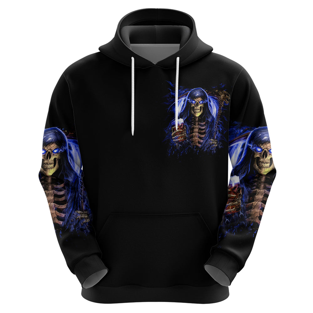 Skull Reaper Hoodie The Devil Whispered To Me I Whisper Back Bring Beer DT01 Skull Reaper Hoodie The Devil Whispered To Me I Whisper Back Bring Beer DT01