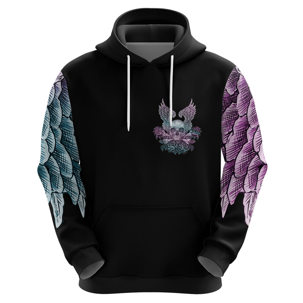 Skull Wings Roses - Zero Fuck Given Hoodie Skull Wings Roses - Zero Fuck Given Hoodie