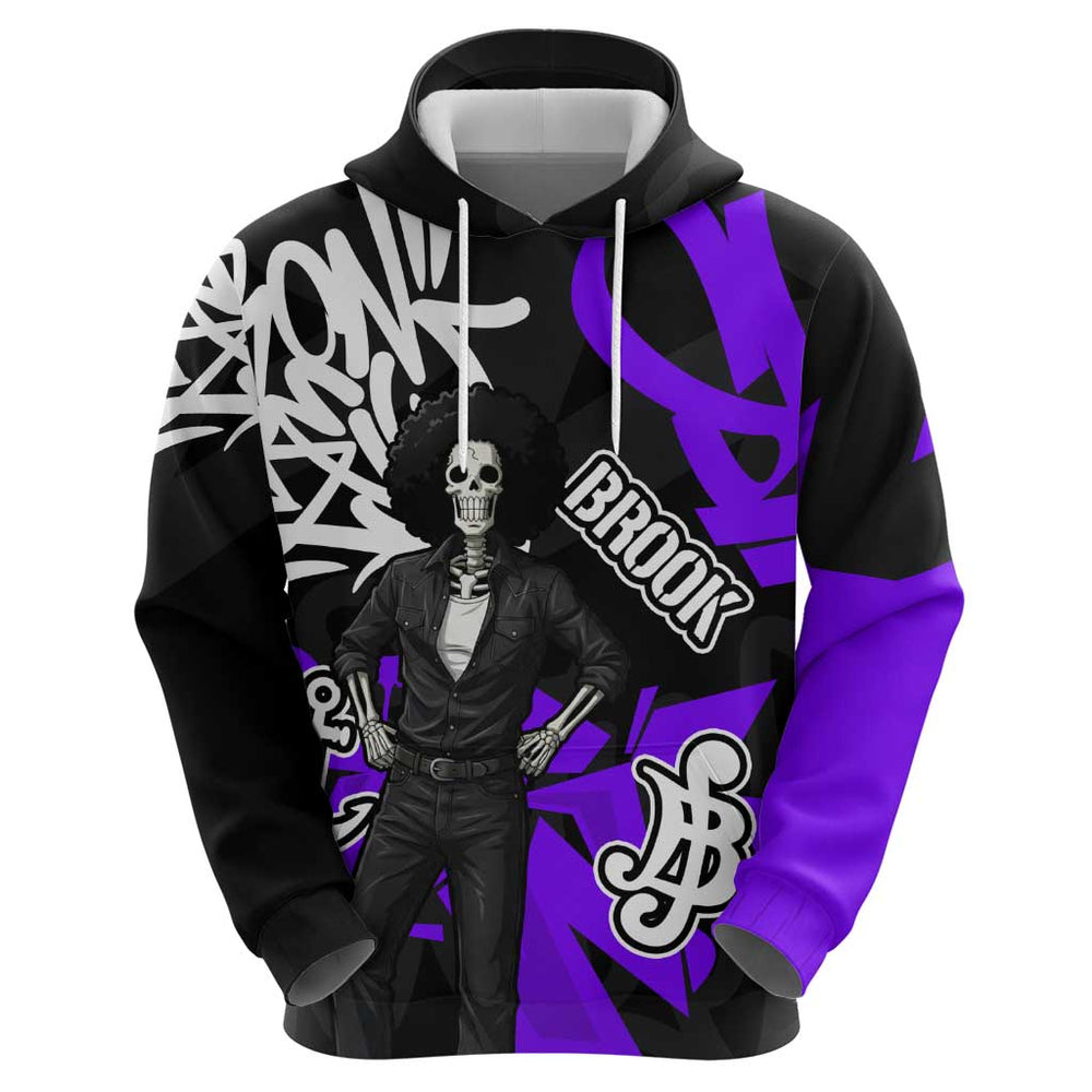 Brook One Piece Hoodie Graffiti Street Art Anime Collage Brook One Piece Hoodie Graffiti Street Art Anime Collage