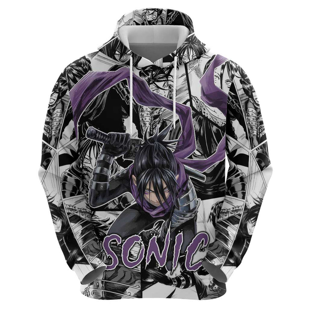 Sonic - One Punch Man Hoodie Anime Mix Manga Style Sonic - One Punch Man Hoodie Anime Mix Manga Style