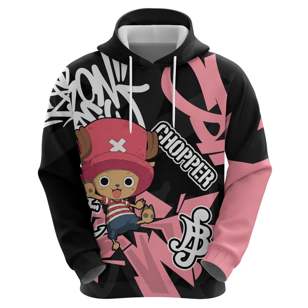 Tony Tony Chopper One Piece Hoodie Graffiti Street Art Anime Collage Tony Tony Chopper One Piece Hoodie Graffiti Street Art Anime Collage