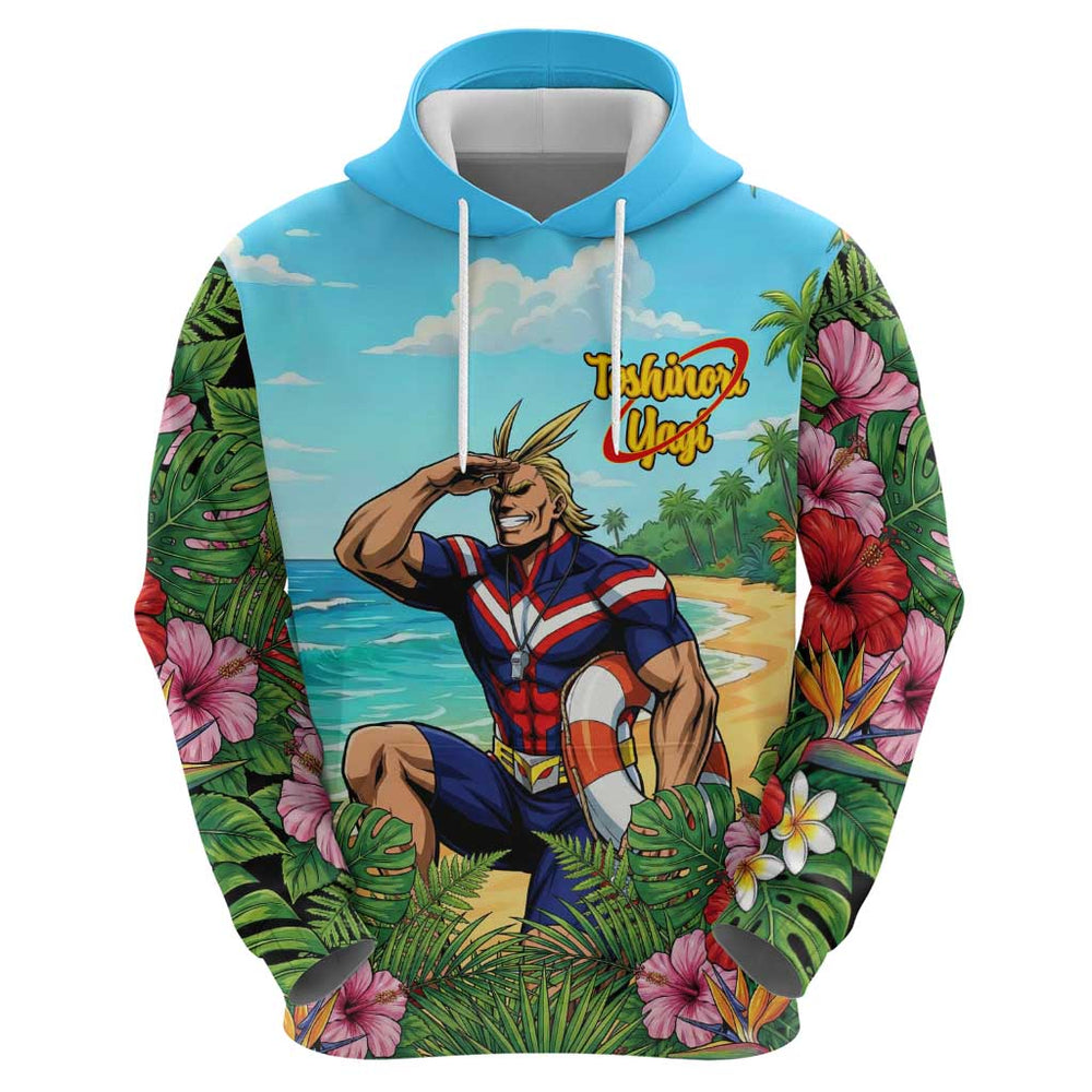 Toshinori Yagi Summer Chill Hoodie Heroic Tropical Anime Art Toshinori Yagi Summer Chill Hoodie Heroic Tropical Anime Art