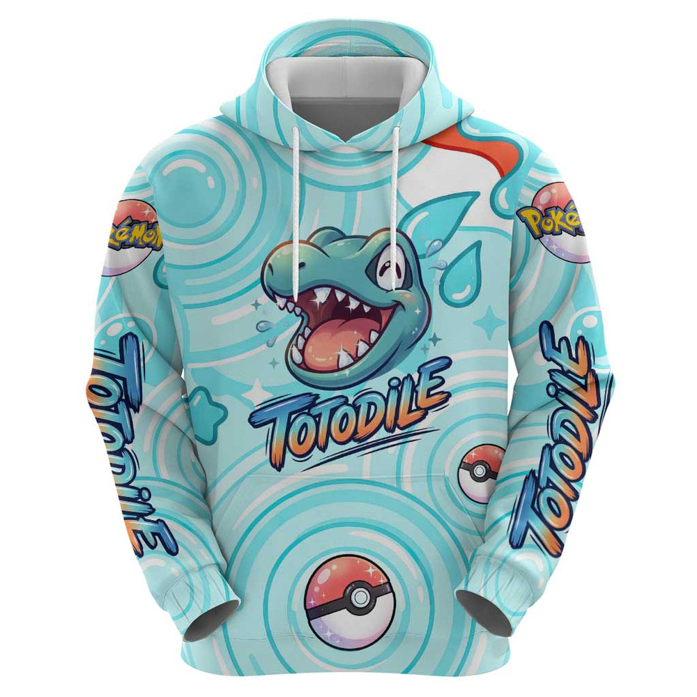 Totodile Hoodie Vibrant Kawaii Splash Pop Art Totodile Hoodie Vibrant Kawaii Splash Pop Art