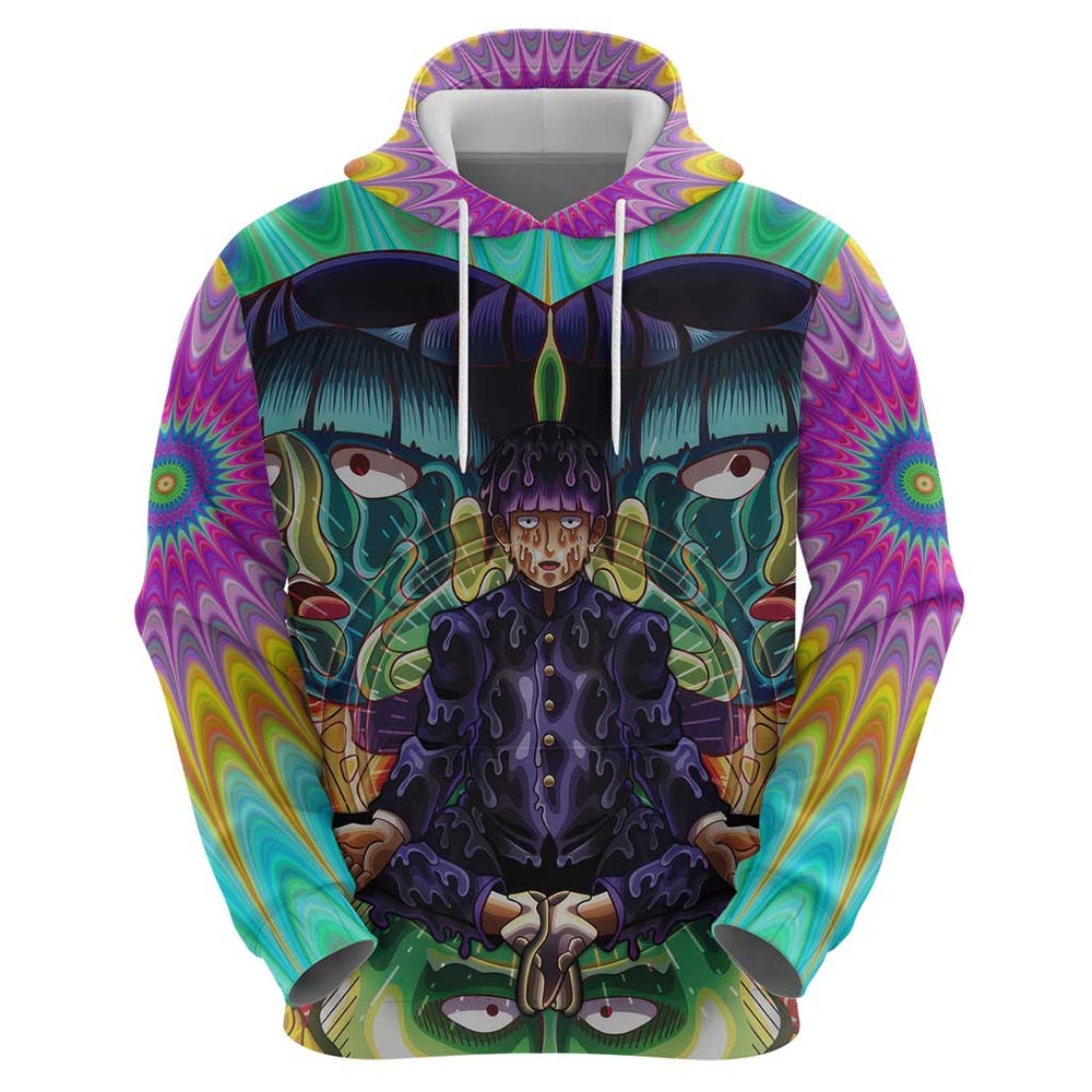 Trippy Meditating Shigeo Kageyama Mob Psycho 100 Hoodie Trippy Mix Anime Style Trippy Meditating Shigeo Kageyama Mob Psycho 100 Hoodie Trippy Mix Anime Style