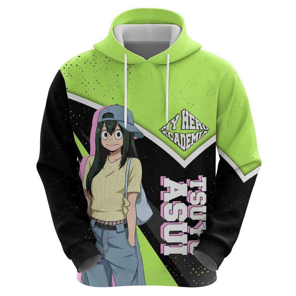 Tsuyu Asui My Hero Academia Hoodie Anime Grunge Splatter Graphic Style Tsuyu Asui My Hero Academia Hoodie Anime Grunge Splatter Graphic Style