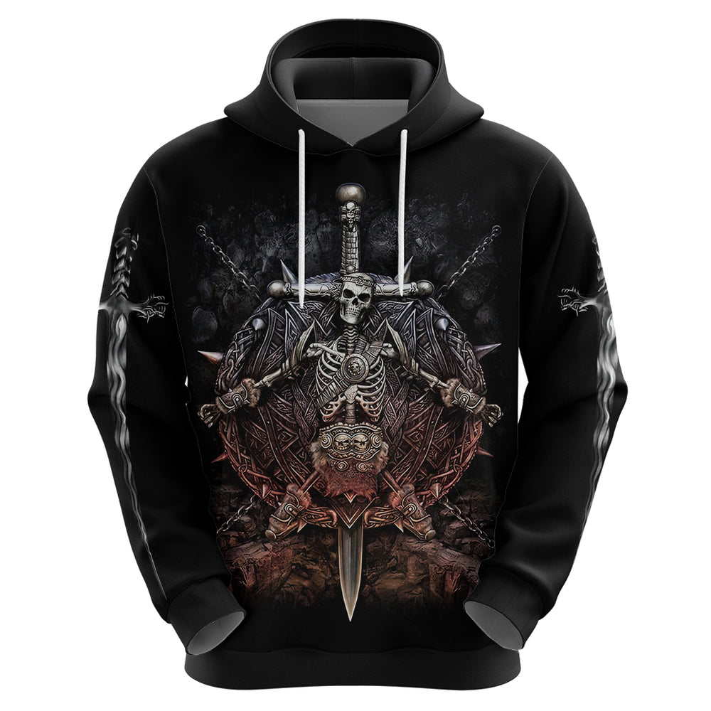 Warrior Skull Hoodie Skull Warrior Viking DT01 Warrior Skull Hoodie Skull Warrior Viking DT01
