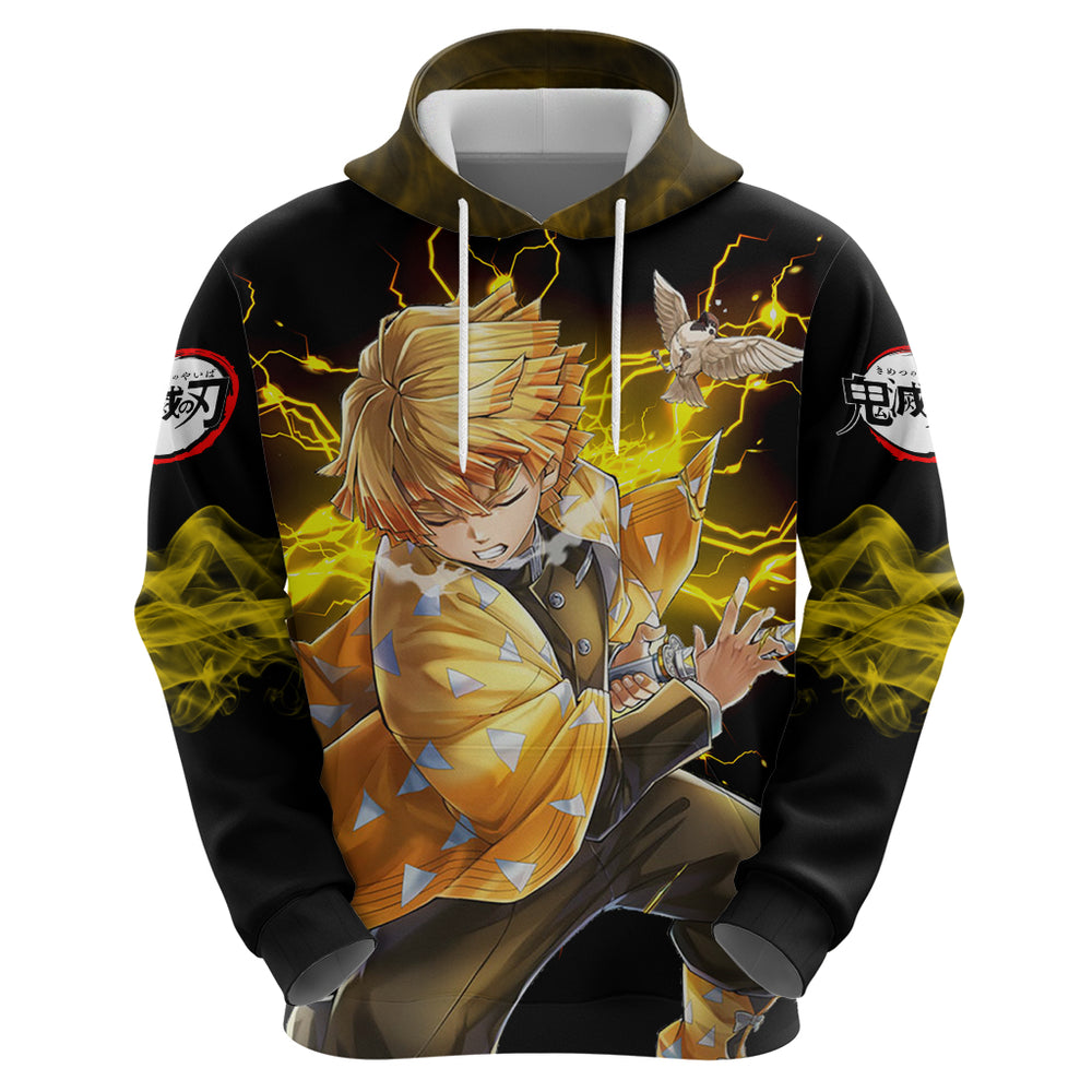 Zenitsu Agatsuma Demon Slayer Hoodie Anime Mix Manga Style Zenitsu Agatsuma Demon Slayer Hoodie Anime Mix Manga Style