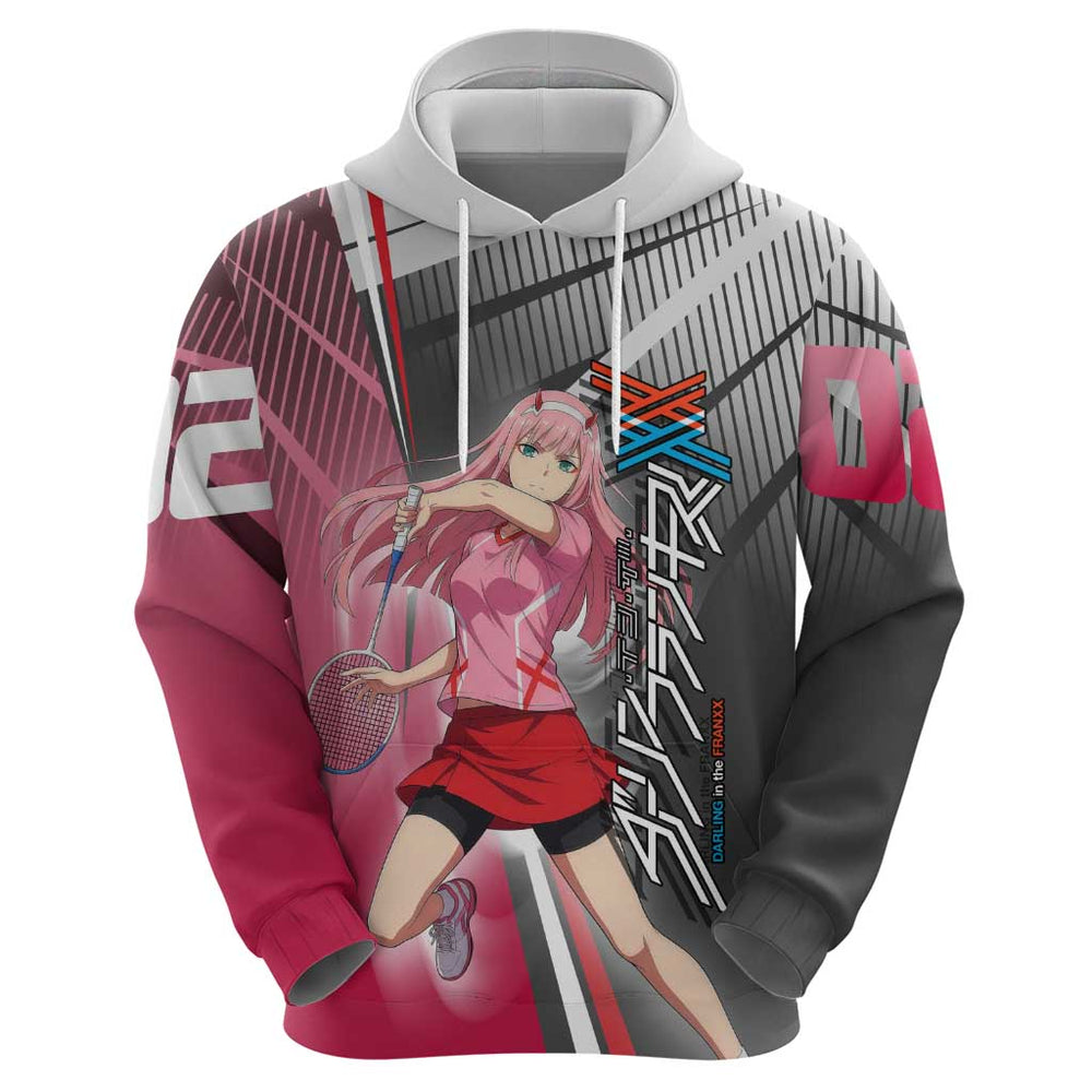 Zero Two Hoodie Sci-Fi Anime Sports Crossover Style Zero Two Hoodie Sci-Fi Anime Sports Crossover Style