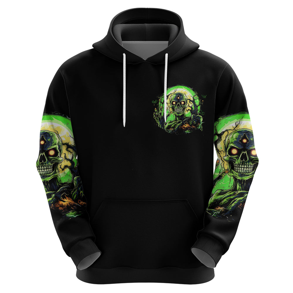 Zombie Skull Hoodie I Never Alone My Demon With Me 24 7 DT01 Zombie Skull Hoodie I Never Alone My Demon With Me 24 7 DT01