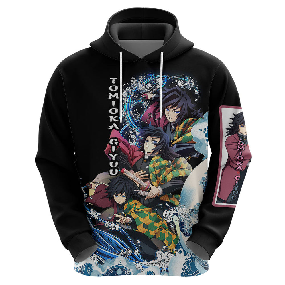 Demon Slayer Anime Hoodie Giyu Tomioka Water Hashira Demon Slayer Anime Hoodie Giyu Tomioka Water Hashira
