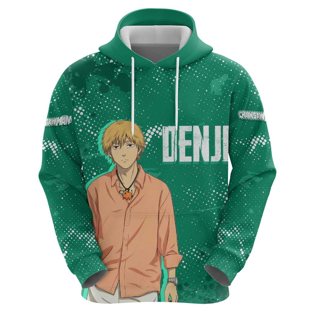 Denji Chainsaw Man Hoodie Urban Grunge Halftone Style Denji Chainsaw Man Hoodie Urban Grunge Halftone Style