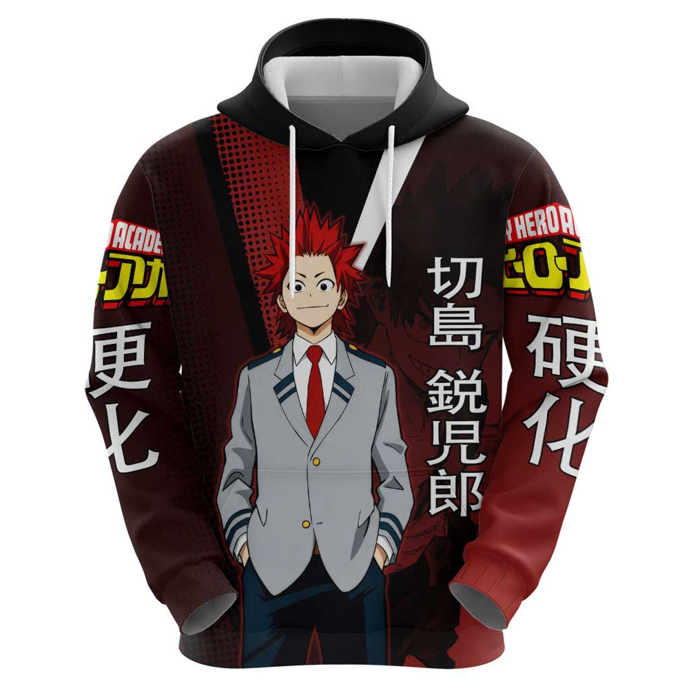 Eijiro Kirishima Red Riot Hoodie Japanese Comic Book Style Eijiro Kirishima Red Riot Hoodie Japanese Comic Book Style