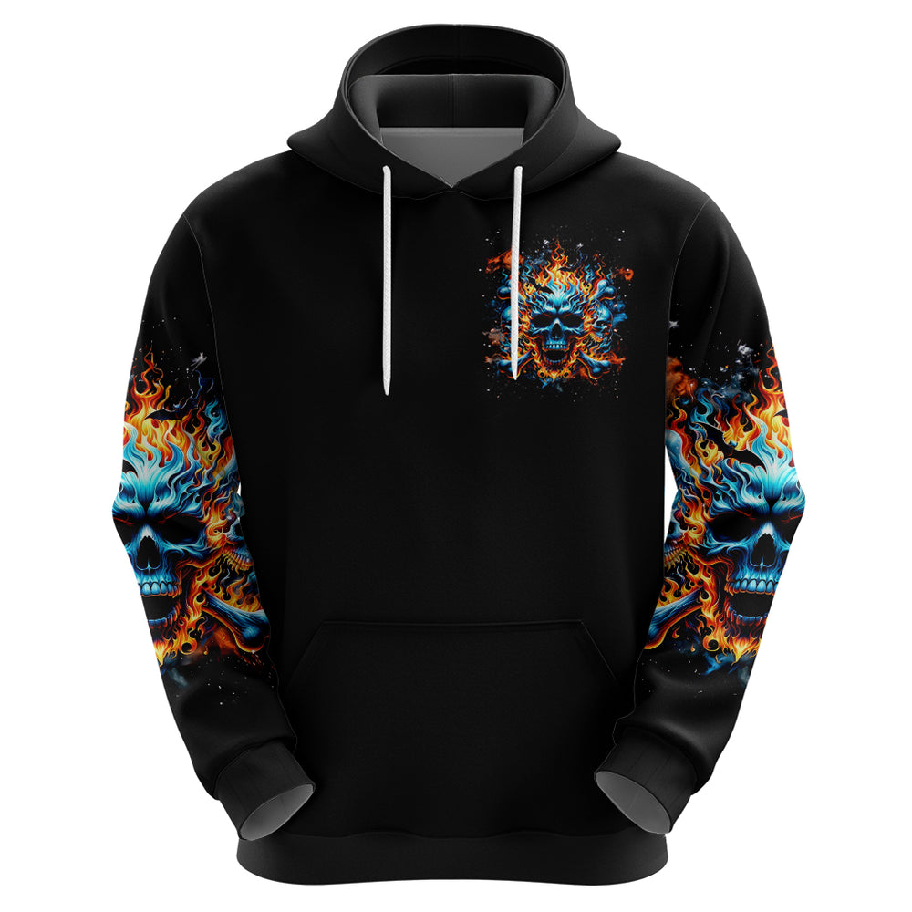 Flame Skull Hoodie When I Was Born The Devil Said Ohh Shit Competition DT01 Flame Skull Hoodie When I Was Born The Devil Said Ohh Shit Competition DT01