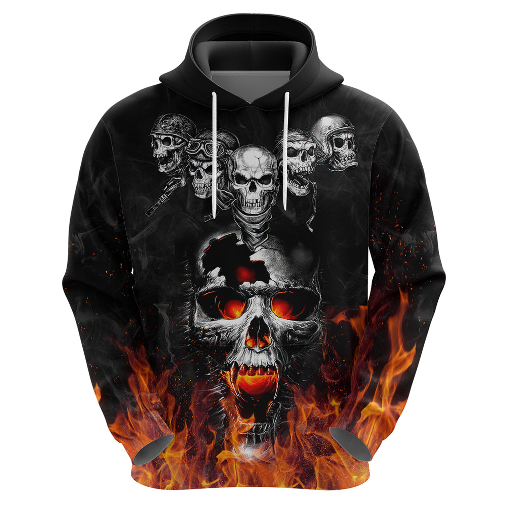 Flaming Skull Hoodie Hoodie Spectral Pyre DT01 Flaming Skull Hoodie Hoodie Spectral Pyre DT01