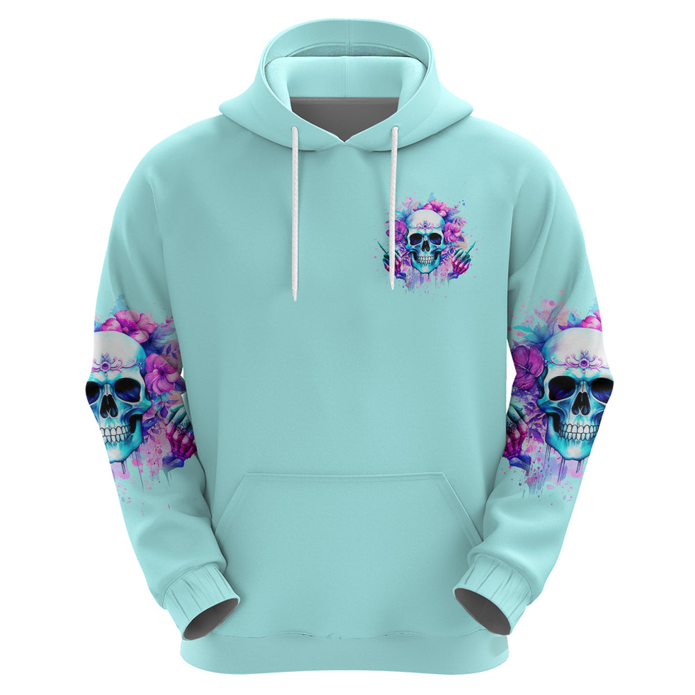 Flower Skull Angel Hoodie I'm A Bitch With A Flow Bullshit Tolerance DT01 Flower Skull Angel Hoodie I'm A Bitch With A Flow Bullshit Tolerance DT01