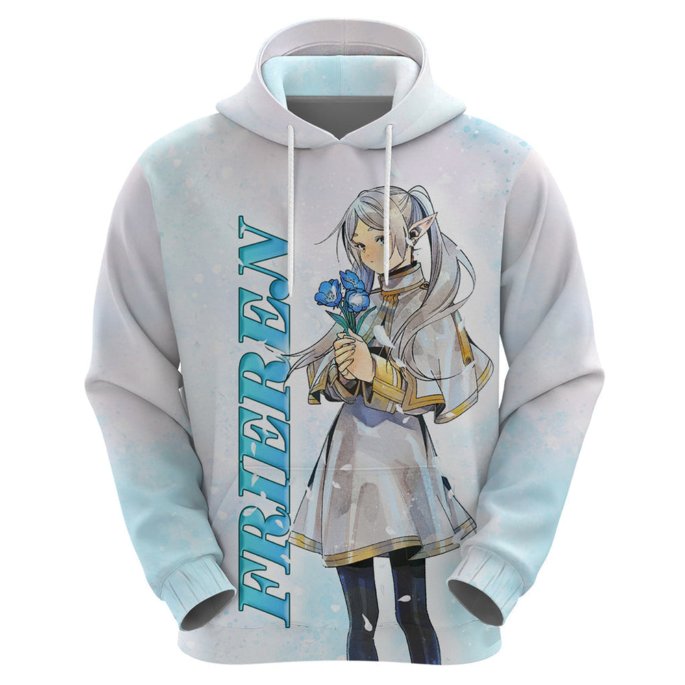 Frieren Anime Hoodie Flowers Field Frieren Anime Hoodie Flowers Field