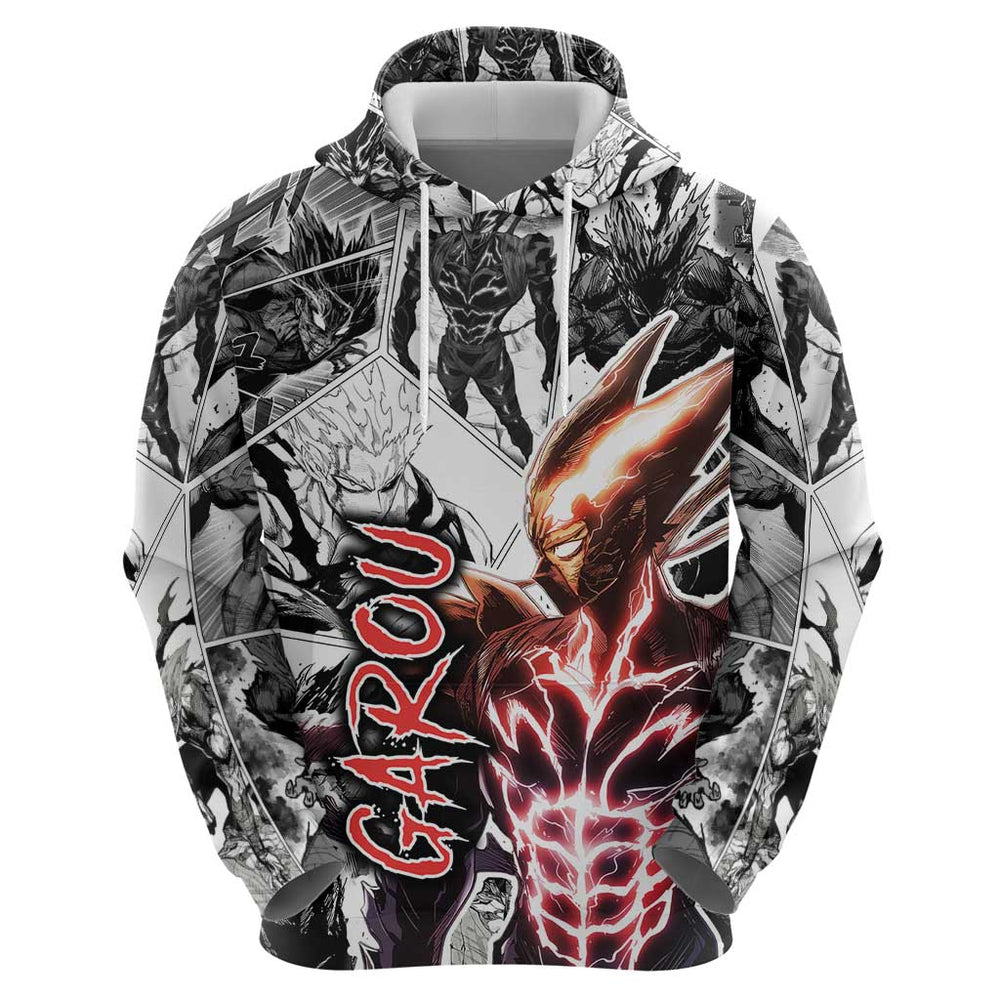 Garou - One Punch Man Hoodie Anime Mix Manga Style Garou - One Punch Man Hoodie Anime Mix Manga Style