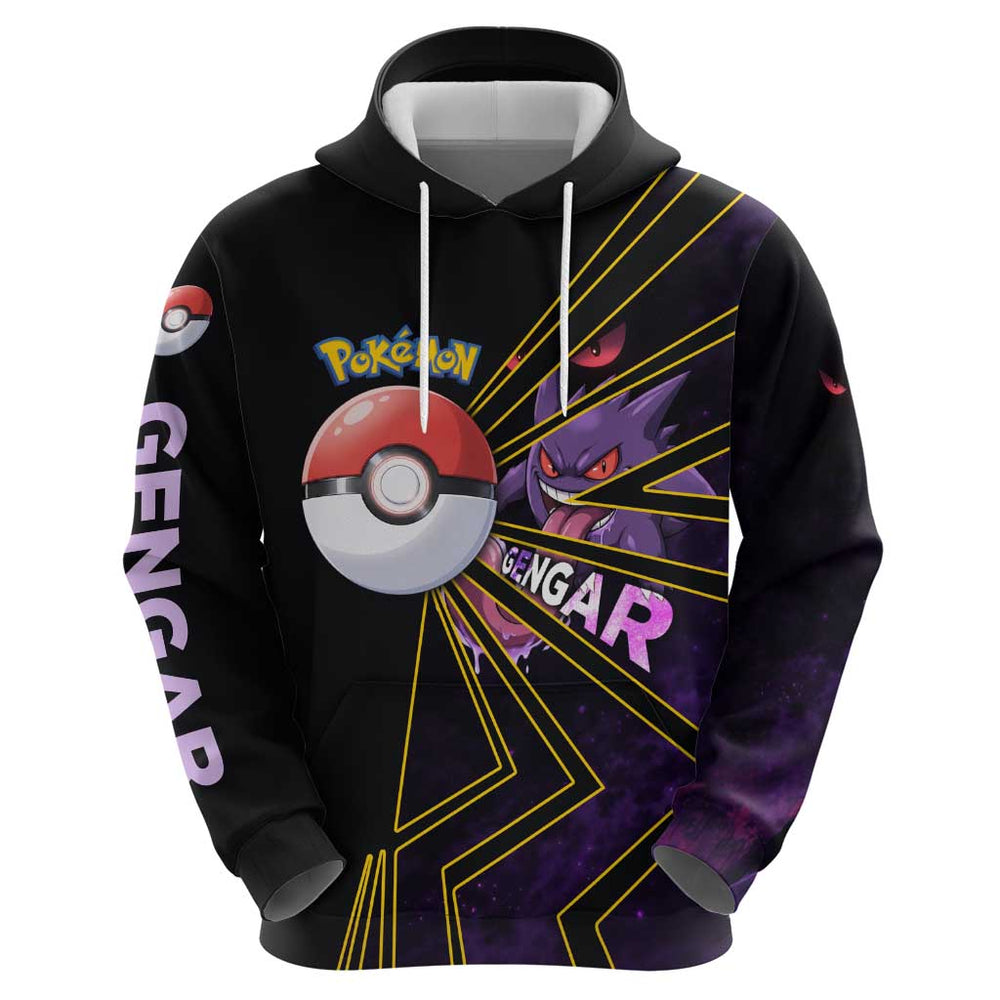 Gengar Pok Hoodie Neon Shadow Comic Style Gengar Pok Hoodie Neon Shadow Comic Style