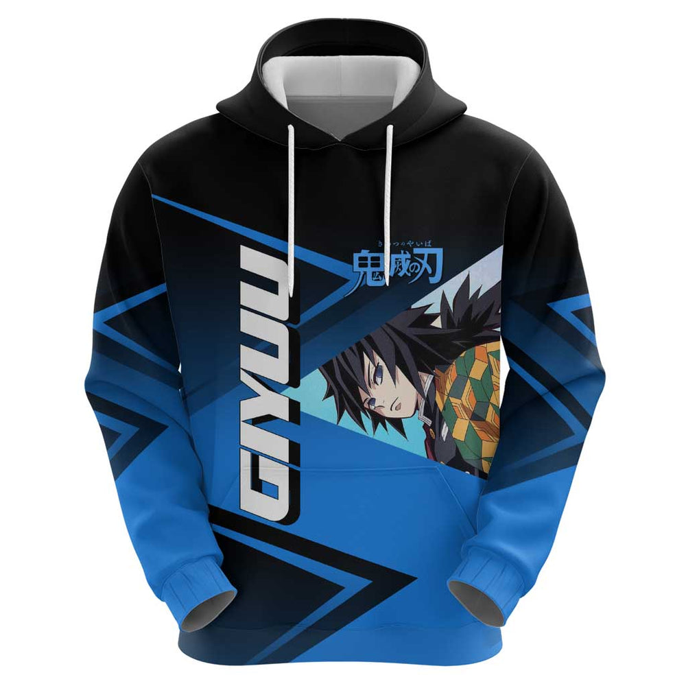 Giyuu Tomioka Water Serve Hoodie Sporty Anime Mashup Style Giyuu Tomioka Water Serve Hoodie Sporty Anime Mashup Style