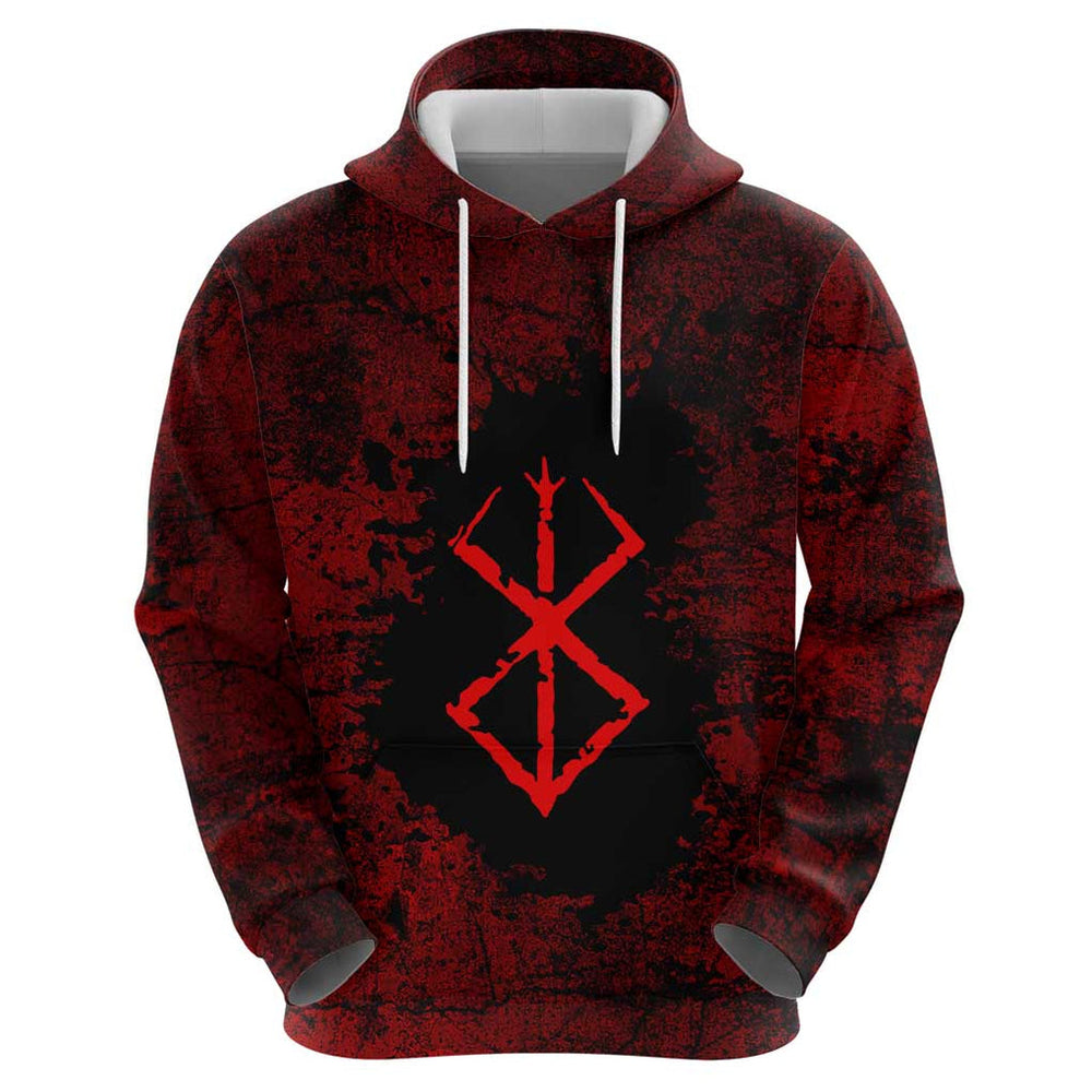 Guts - Berserk Hoodie Anime Mix Grunge Blood Style Guts - Berserk Hoodie Anime Mix Grunge Blood Style