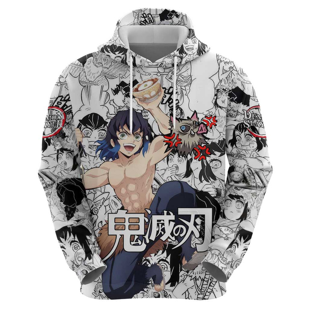 Hashibira Inosuke Manga Collage Demon Slayer Hoodie Anime Mix Manga Style Hashibira Inosuke Manga Collage Demon Slayer Hoodie Anime Mix Manga Style
