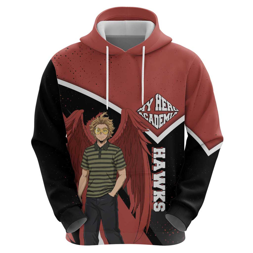 Hawks My Hero Academia Hoodie Anime Grunge Splatter Graphic Style Hawks My Hero Academia Hoodie Anime Grunge Splatter Graphic Style