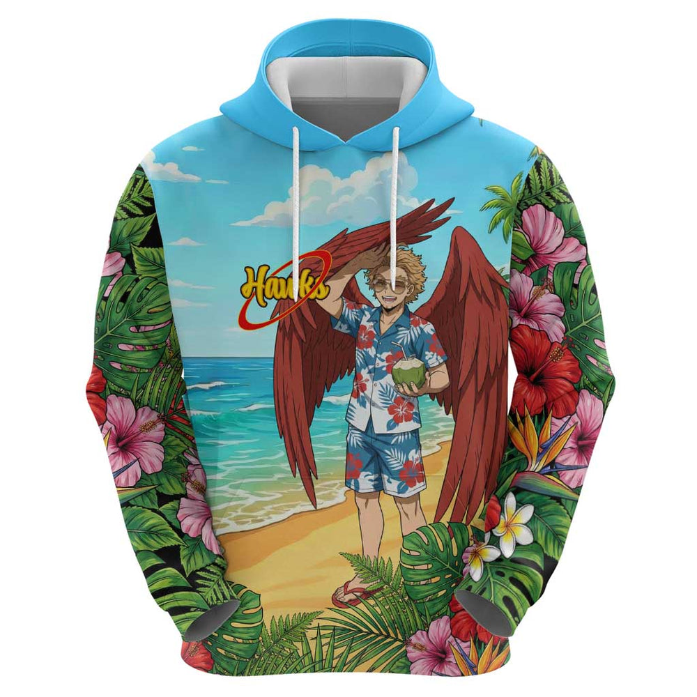 Hawks Summer Chill Hoodie Tropical Anime Beach Vibes Hawks Summer Chill Hoodie Tropical Anime Beach Vibes