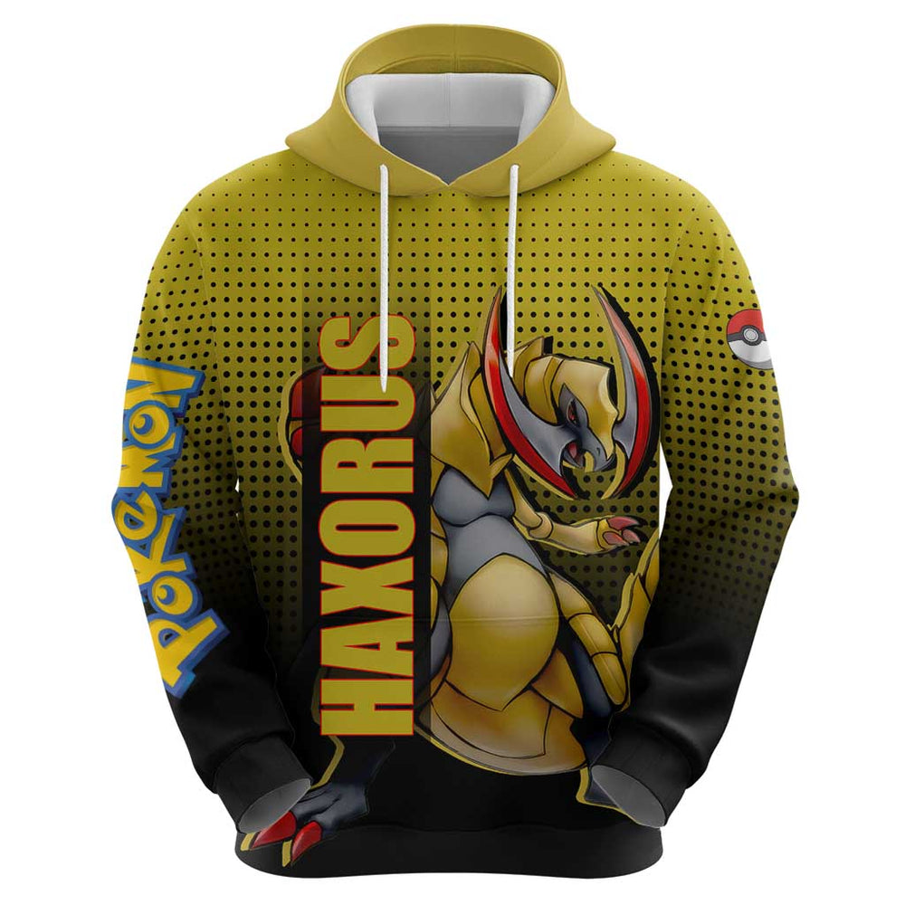 Haxorus from Pok Hoodie with Dragon Type Ability and Battle-Ready Pose Design Haxorus from Pok Hoodie with Dragon Type Ability and Battle-Ready Pose Design