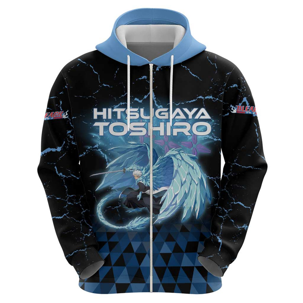 Hitsugaya Toshiro Bleach Hoodie Ice Element Anime Crystal Style Hitsugaya Toshiro Bleach Hoodie Ice Element Anime Crystal Style