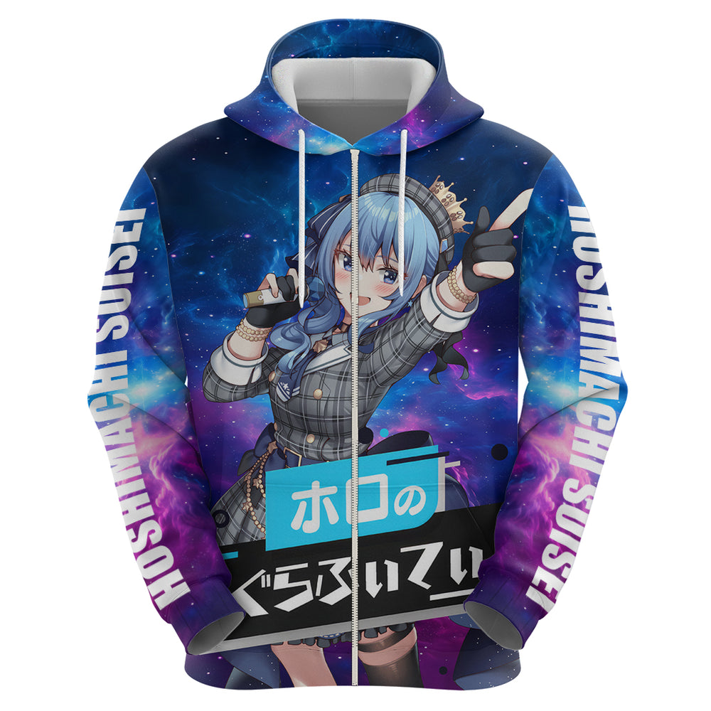 Hoshimachi Suisei Holo Live Hoodie Galaxy Style Hoshimachi Suisei Holo Live Hoodie Galaxy Style