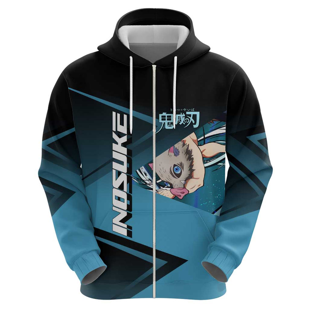 Inosuke Hashibira Beast Tennis Form Hoodie Sporty Anime Mashup Style Inosuke Hashibira Beast Tennis Form Hoodie Sporty Anime Mashup Style
