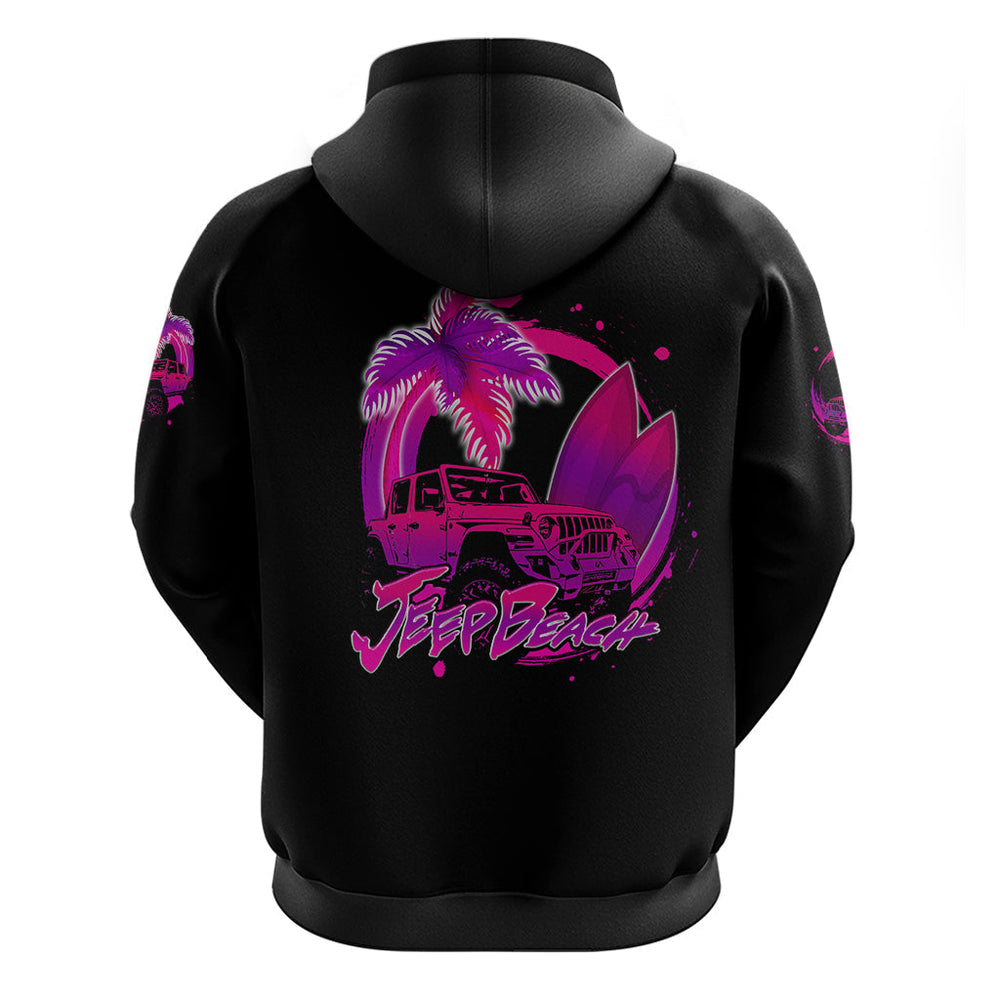 JEEP Beach Hoodie Vibe Pink Style JEEP Beach Hoodie Vibe Pink Style