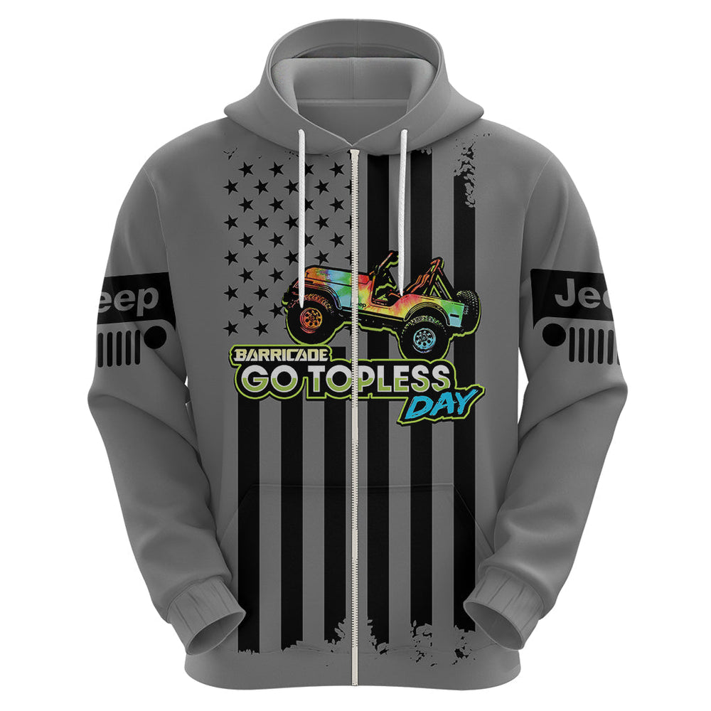 Jeep Go Topless Day 2023 Get Dirty Hoodie Grey Version Jeep Go Topless Day 2023 Get Dirty Hoodie Grey Version