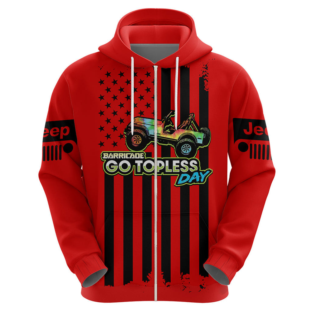 Jeep Go Topless Day 2023 Get Dirty Hoodie Red Version Jeep Go Topless Day 2023 Get Dirty Hoodie Red Version