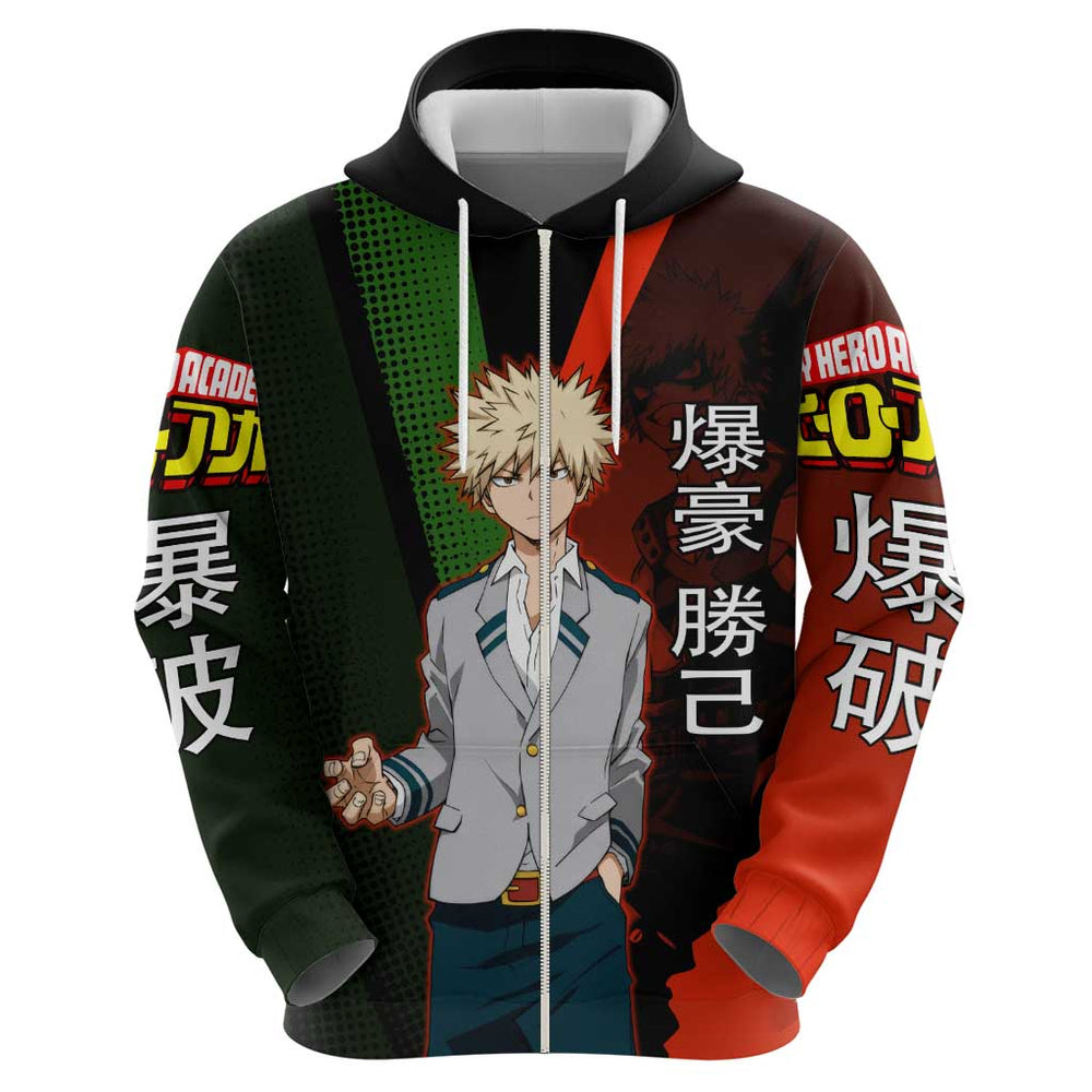 Katsuki Bakugo Dynamight Hoodie Japanese Comic Book Style Katsuki Bakugo Dynamight Hoodie Japanese Comic Book Style