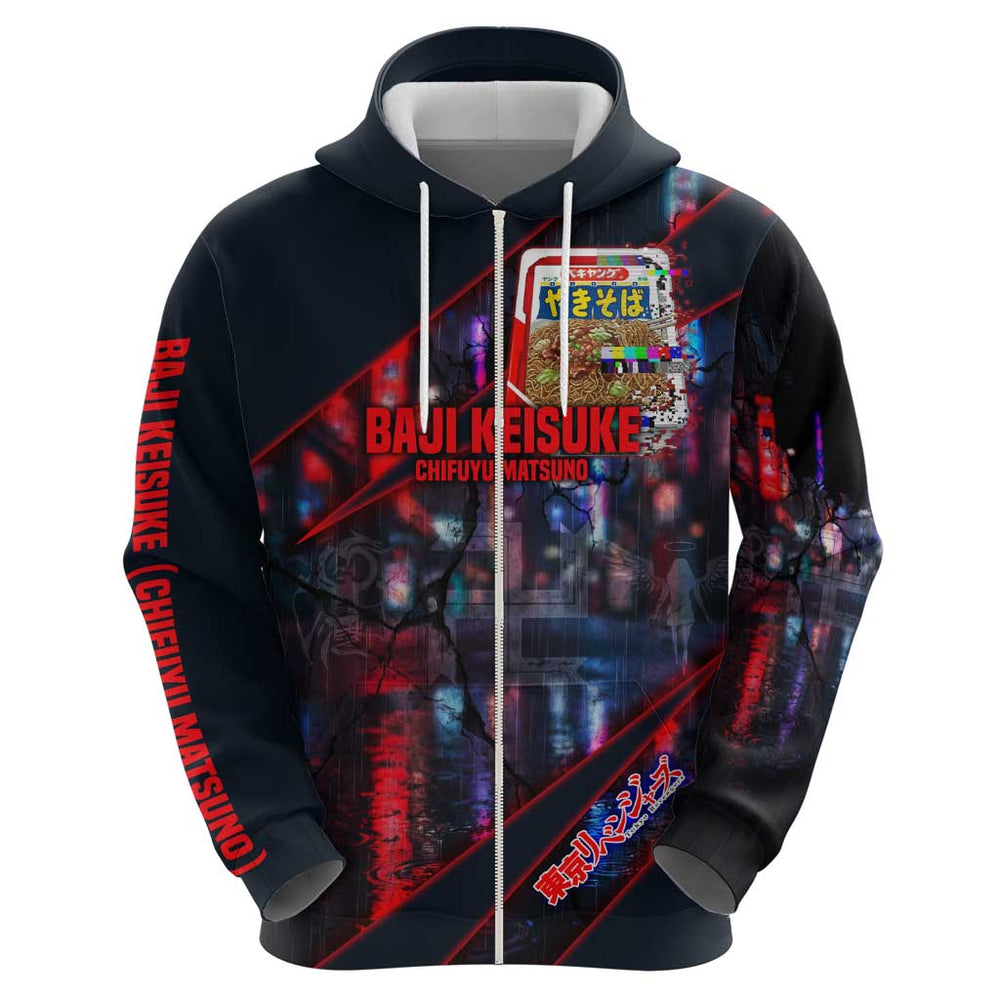 Baji Keisuke Chifuyu Matsuno Hoodie Dark Neon Street Fight Art Style Baji Keisuke Chifuyu Matsuno Hoodie Dark Neon Street Fight Art Style