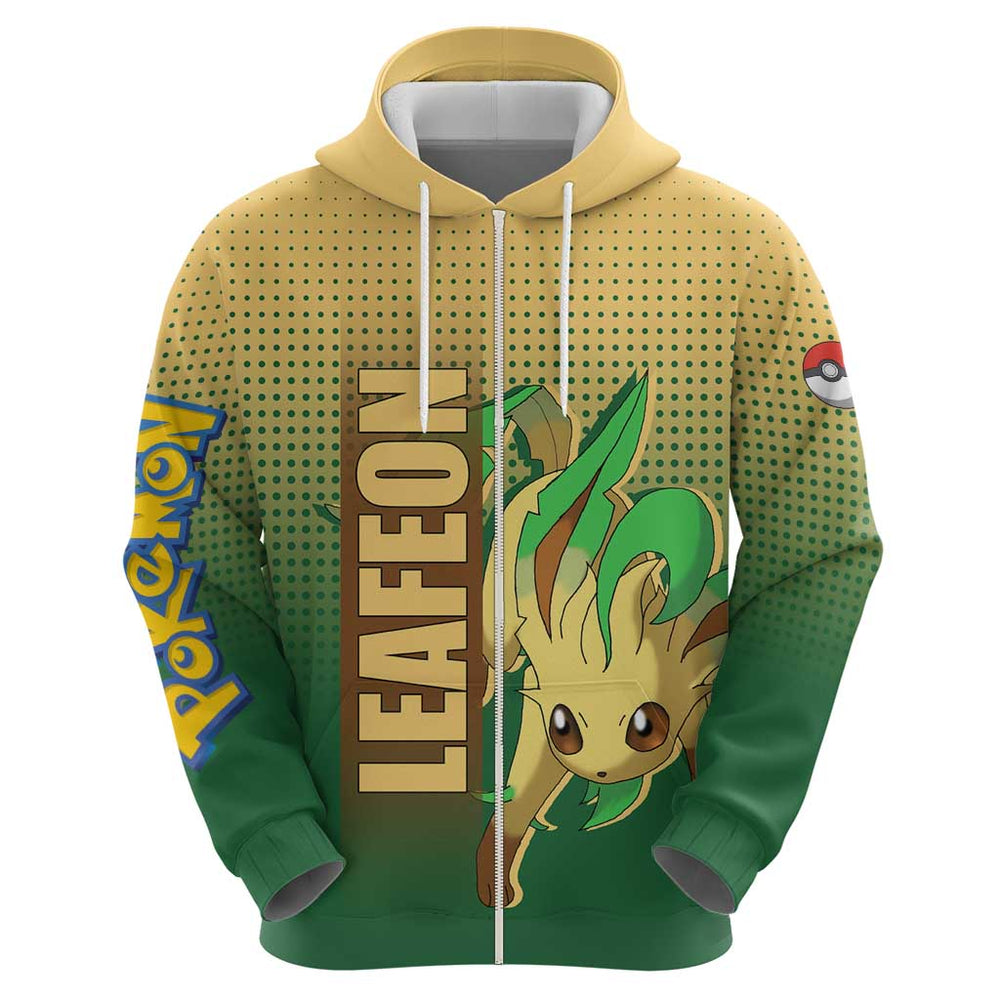Leafeon from Pok Hoodie with Grass Type Power and Nature Design Leafeon from Pok Hoodie with Grass Type Power and Nature Design