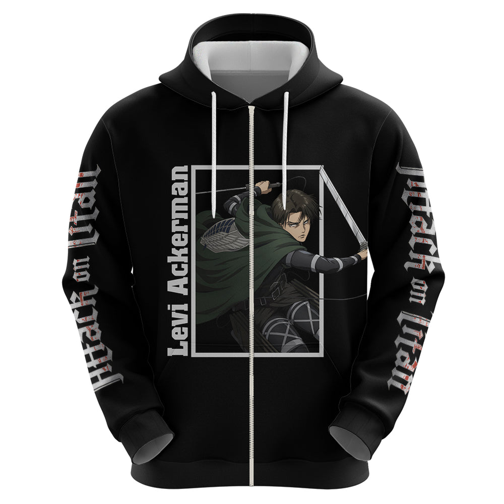 Levi Ackerman Hoodie Attack On Titan Anime Style Levi Ackerman Hoodie Attack On Titan Anime Style