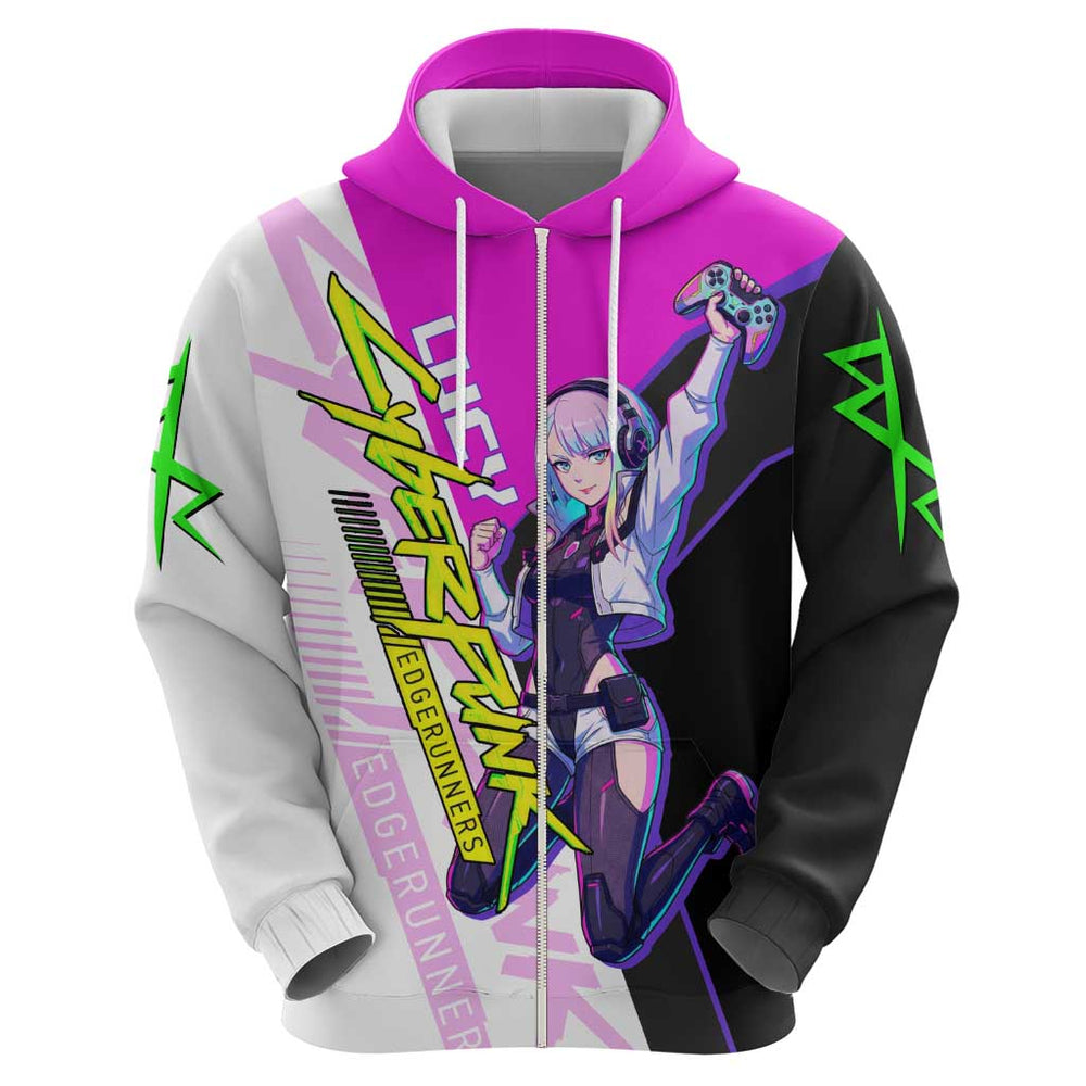 Lucy Cyberpunk Edgerunners Hoodie Neon Techwear Anime Style Lucy Cyberpunk Edgerunners Hoodie Neon Techwear Anime Style