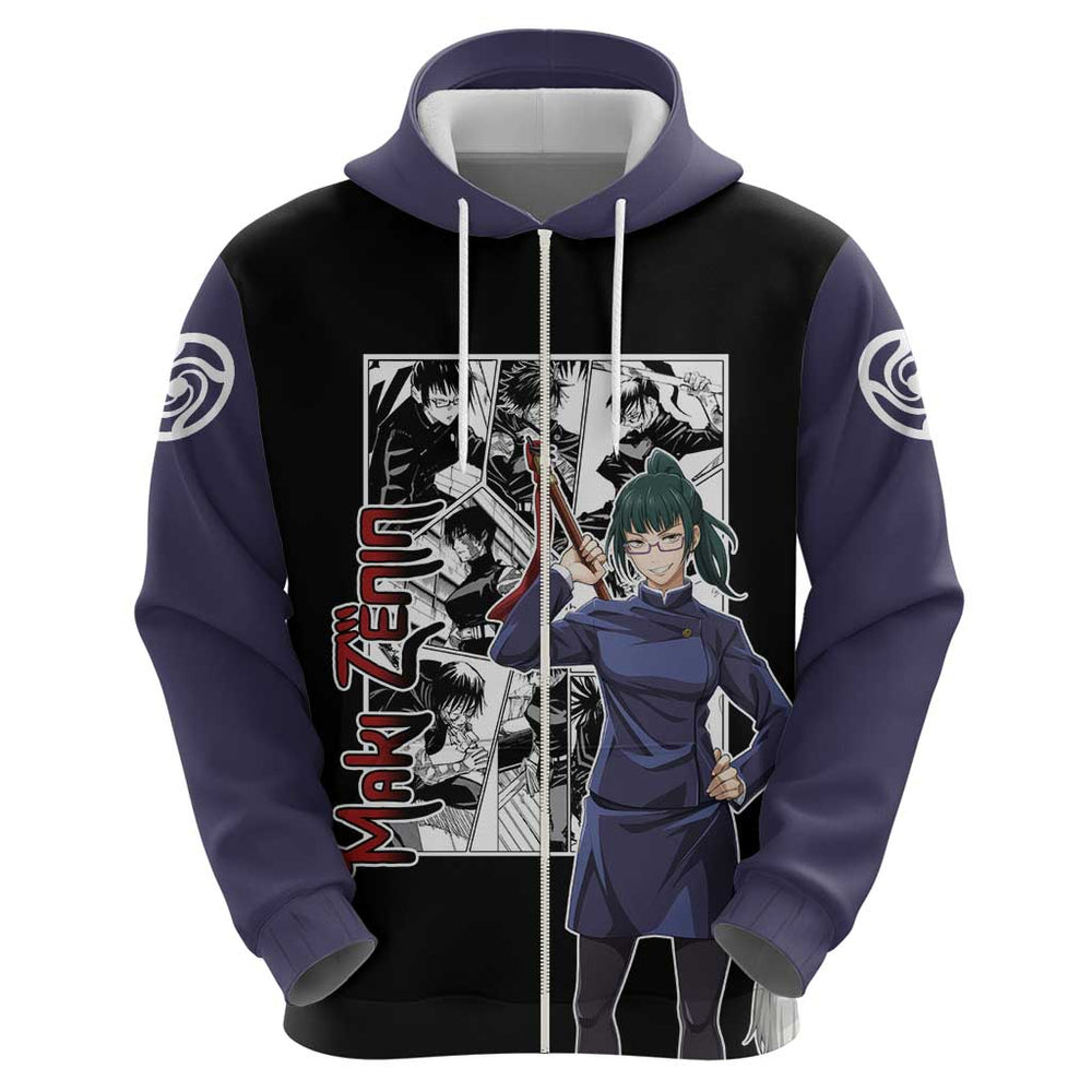 Maki Zenin - Jujusu Kaisen Hoodie Anime Mix Manga Style Maki Zenin - Jujusu Kaisen Hoodie Anime Mix Manga Style