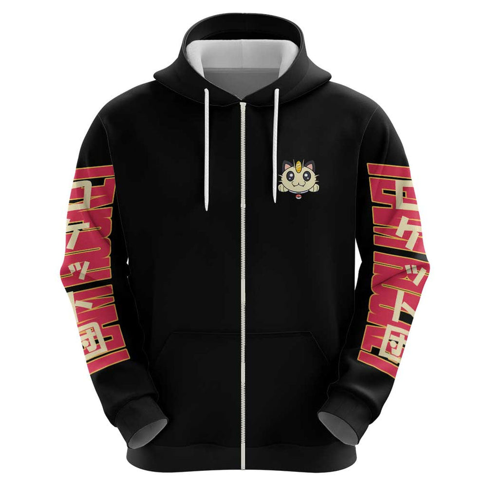 Meowth Poke Hoodie Anime Style Meowth Poke Hoodie Anime Style